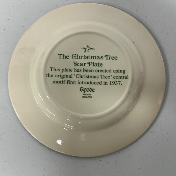 Spode 2000 Annual Collector Holiday Plate 8" Christmas Tree Design - No box - Picture 3 of 3